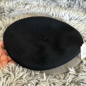 Black wool knit beret. New with tag.
